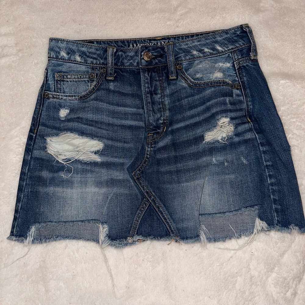 American Eagle Hi Rise Festival Mini Denim Skirt‎